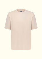 The Comfort Fit in Mother of Pearl — oversized Suvin cotton t-shirt, front view.