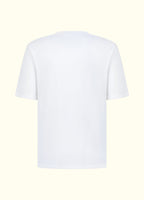 The Comfort Fit in White — oversized Suvin cotton t-shirt, back view.