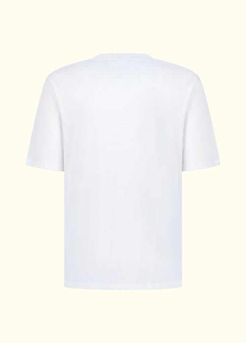 The Comfort Fit in White — oversized Suvin cotton t-shirt, back view.