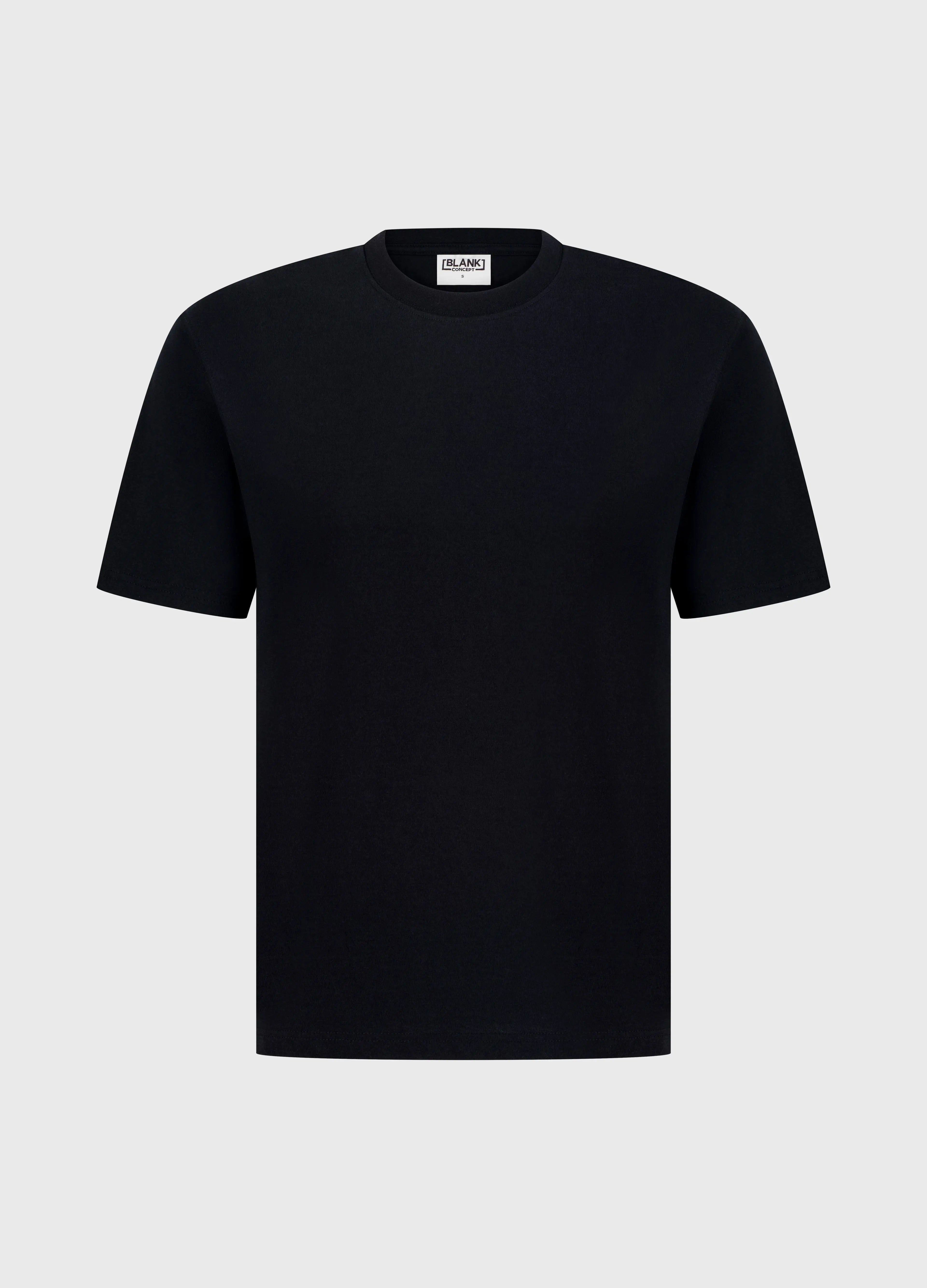 The Blank Concept The Standard Fit black oversized t-shirt front view