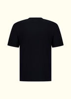 The Standard Fit in Black — regular-fit Suvin cotton t-shirt, back view.