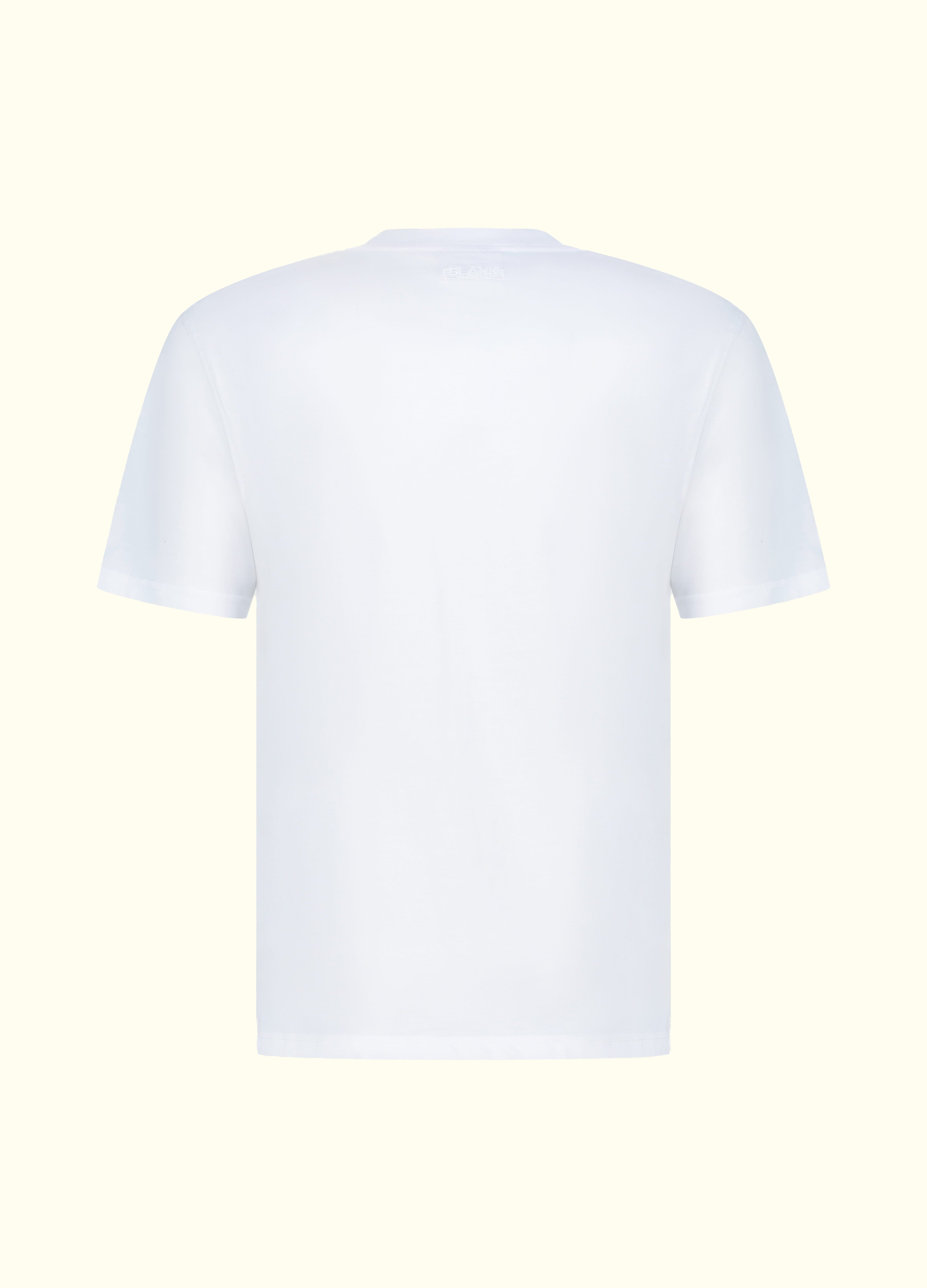 The Standard Fit in White — regular-fit Suvin cotton t-shirt, back view.