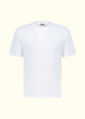 The Standard Fit in White — regular-fit Suvin cotton t-shirt, front view.