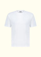 The Standard Fit in White — regular-fit Suvin cotton t-shirt, front view.