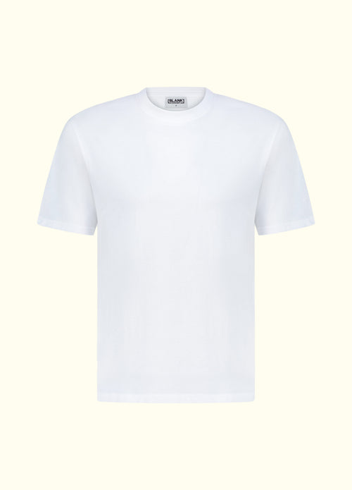 The Standard Fit in White — regular-fit Suvin cotton t-shirt, front view.